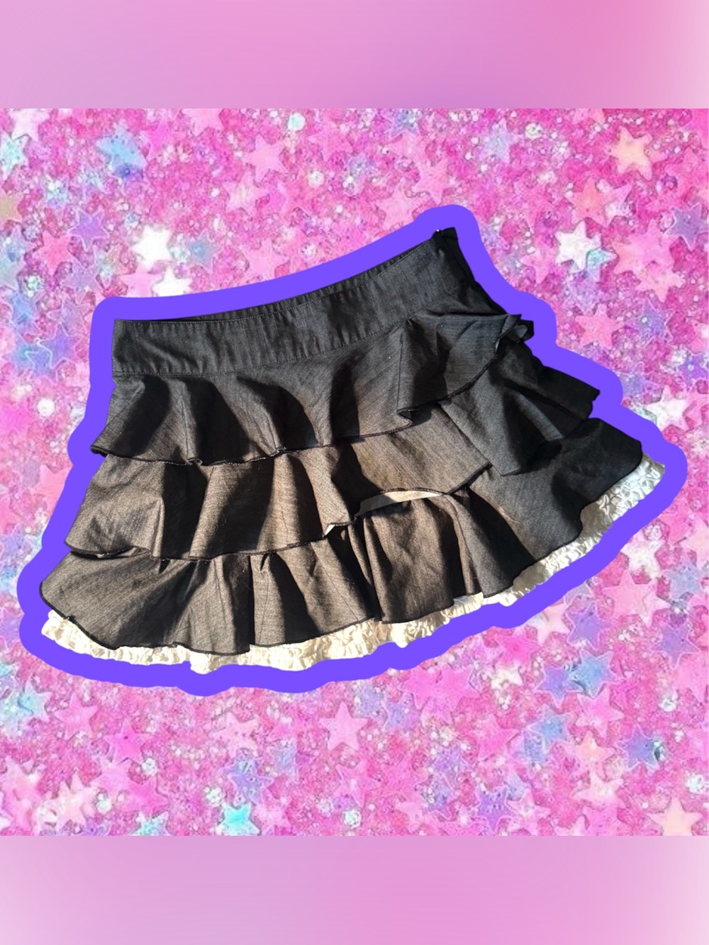 Forever 21 Twist retro almost vintage 2009 ruffle mini skirt M 2000s whimsygoth